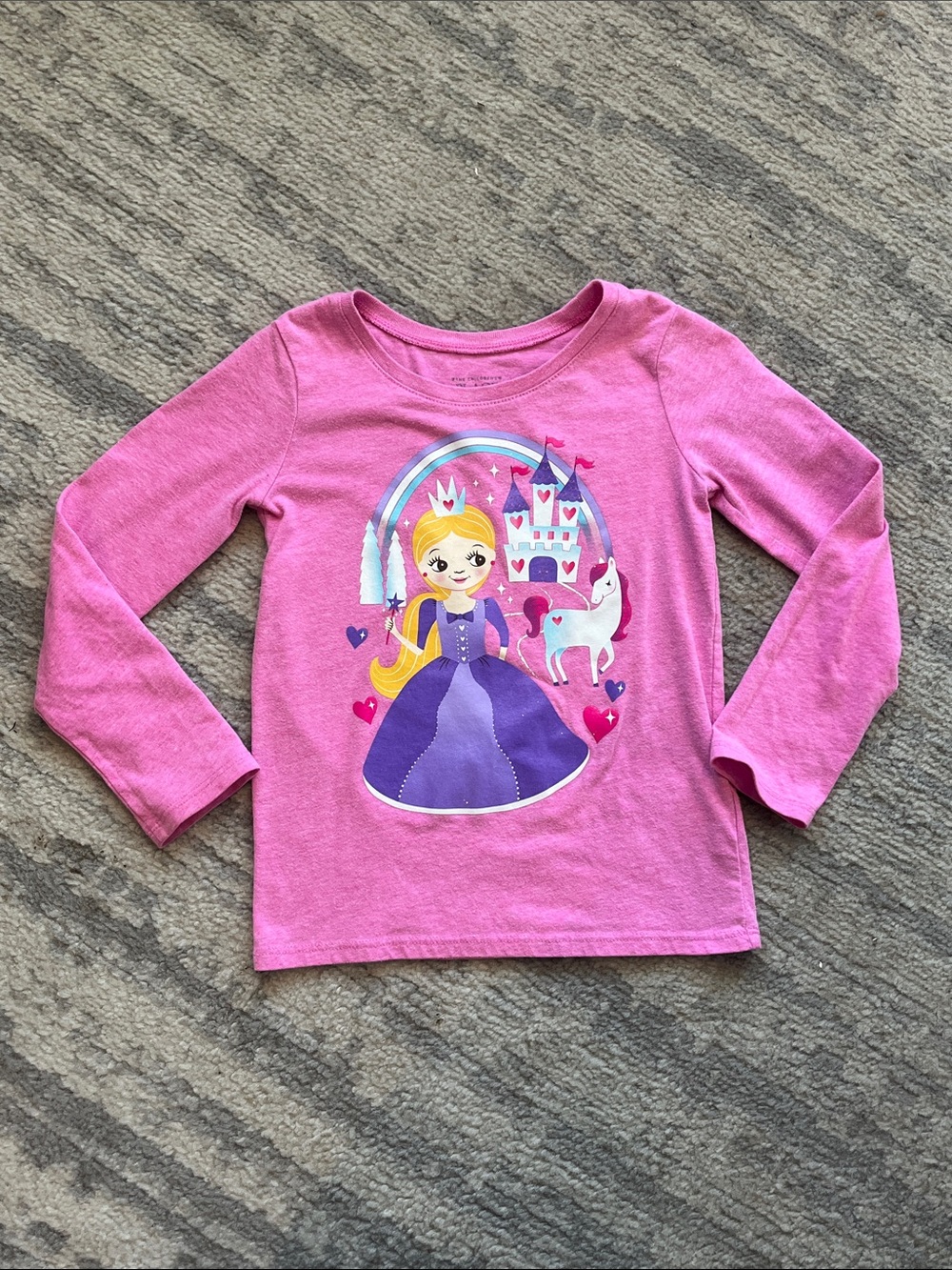 The Children's Place Pink Princess & Unicorn Long Sleeve Tee